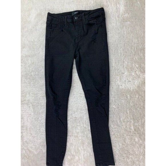 Vervet Size 27 Womens Jeans Black Ankle Skinny Fit Distressed Button Fly… - Picture 1 of 6